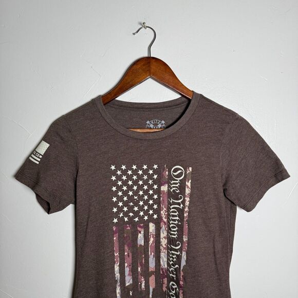 Howitzer Women's Patriotic Tee Shirt Size Medium Flag USA God - Picture 2 of 8